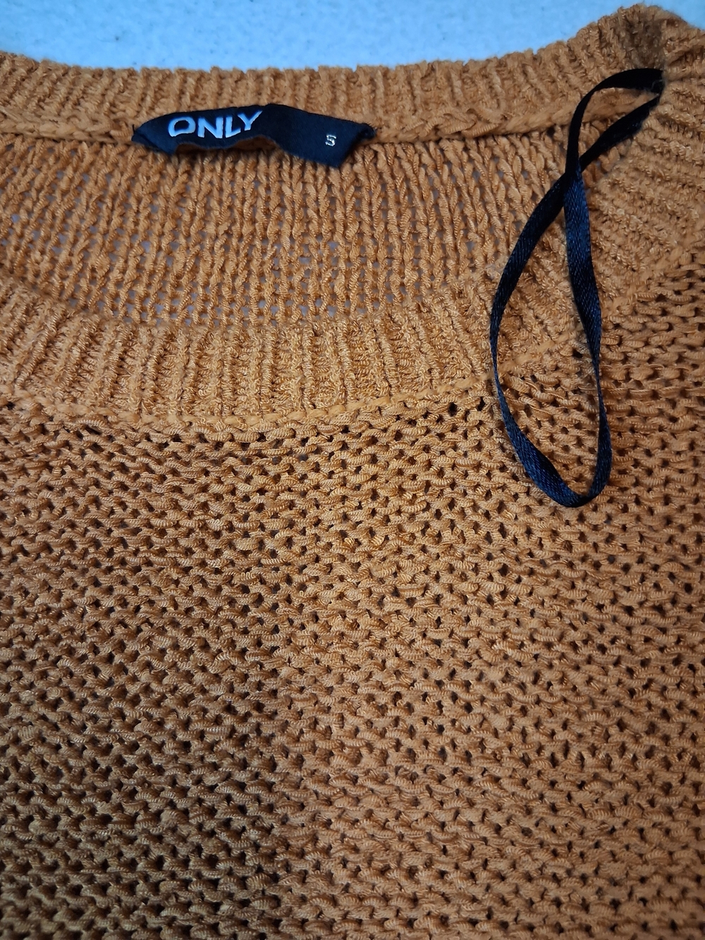 ONLY Women's Mustard Crewneck Knit Sweater - Picture 4 of 6